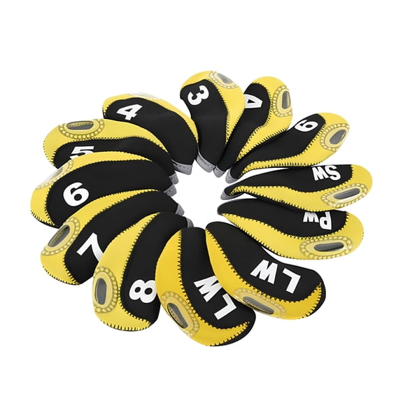 BESTSKY Golf Iron cover Set cover Equipment Protector with Number Outdoor Sports Yellow