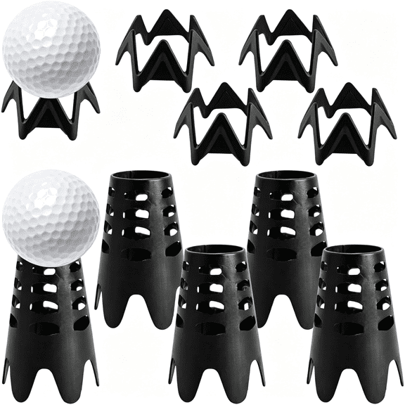 BESTSKY Golf Simulator Tees with Tether Base-Plastic Golf Simulator Tees for Hitting Off Mats,Indoor Golf Mat Tee Holder for Driving Range Mat,Reusable Tees for Simulator Practice