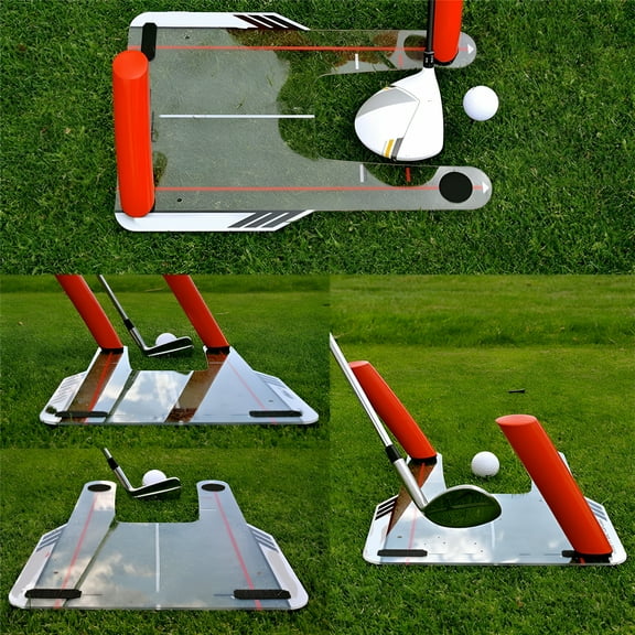 BESTSKY Golf Speed Trap Base 4 Red Speed Rods Mirror Golf Swing Trainer Shape Shots Swing Practice Mirror with Carry Bag Golf Training Aid Swing Trainer, Easily Attaches to Irons