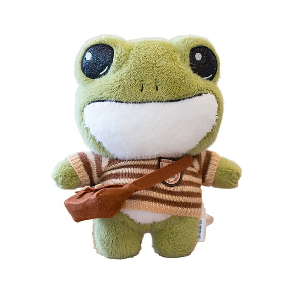 BESTSKY Green Toys,28cm Cute Frog Design Frog Stuff,Soft Touch Happy Mood Frog Plush,Style1