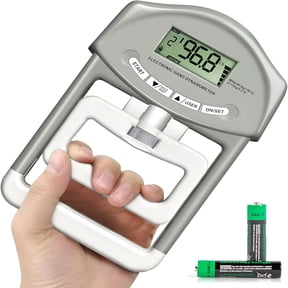 BESTSKY Grip Strength Tester, Digital Dynamometer Hand Grip Measurement Meter, Forearm Trainer Power 198 Lbs/90 Kgs, Grip Strengthener Meter for Home School to Testing and Training (Grey)