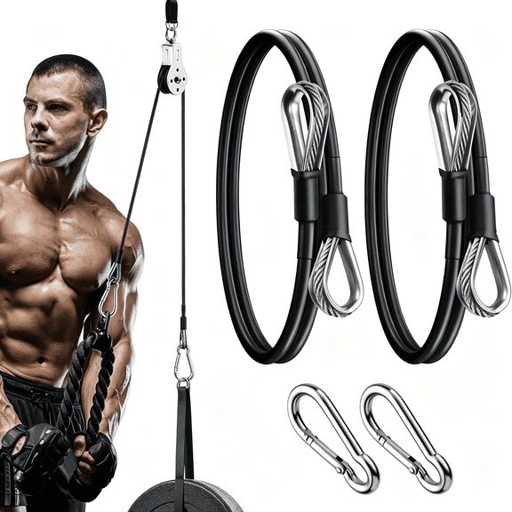 BESTSKY Gym Cable Extension, Fitness Extension Rope Attachment Compatible with Home Gym Accessories Thick 0.2", Replacement Gym Cable Machine Extension for Lat/Tricep Pull Down