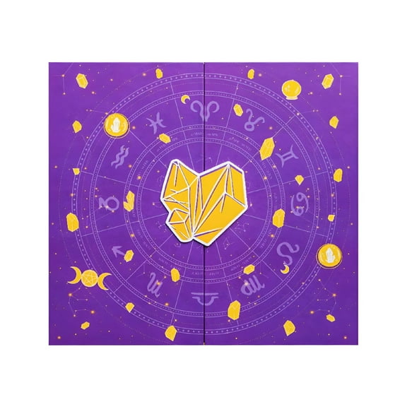 BESTSKY Halloween Advent Calendar Reiki Crystal Gift Box with Healing Stones,Mystical Energy Countdown Set for Spiritual Wellness