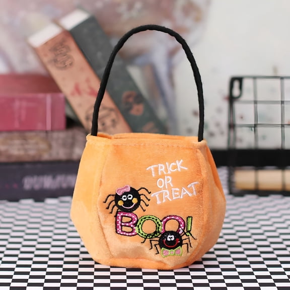 BESTSKY Halloween Candy Bag - Bat Pumpkin Ghost Skull Trick Or Treat Snack Tote Bucket,Reusable Felt Bags | Halloween Candy Bags Trick Or Tote Soft Durable Carry All For Party And