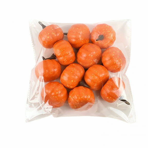 BESTSKY Halloween Realistic Pumpkin Model Set 12Pcs Mini Foam Crafts Ornaments Foam Pumpkins for Crafts Mini Pumpkins for Decorating