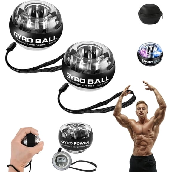 BESTSKY Hand Exerciser with Counter - Auto Start Gyro Ball for Strengthening Arms,Fingers,and Forearms - Portable Fitness Equipment for Office Use