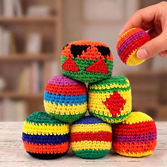 BESTSKY Hand-Made Knitted Hacky Sack,Crochet Kick Bags for Outdoor Party Game