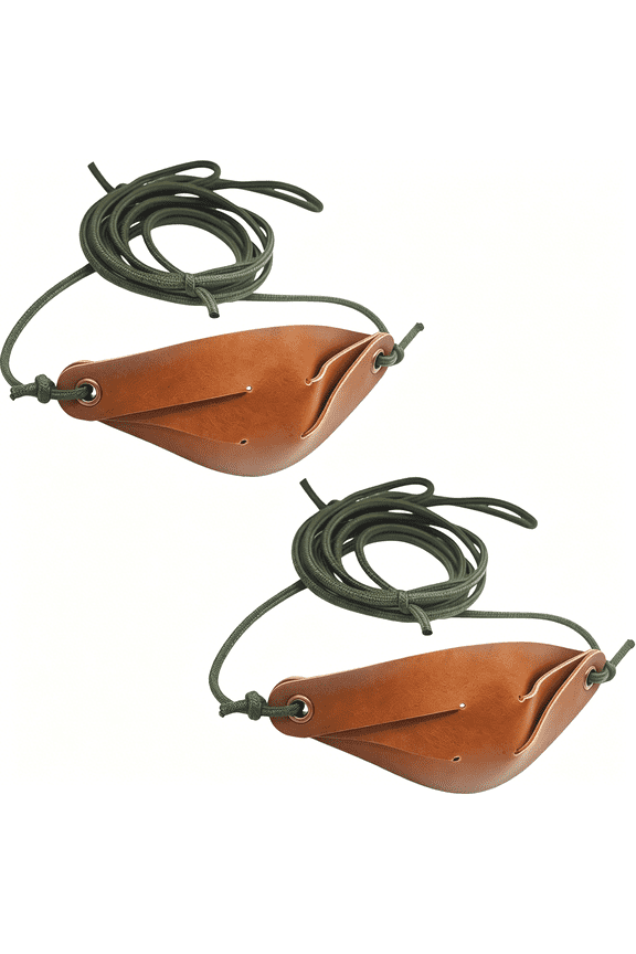 Handmade Leather Shepherd Sling 2-Pack,Old-Fashioned Rock Thrower&Tennis Ball Launcher for Dogs,Outdoor Hunting Sling Shot for Recreation