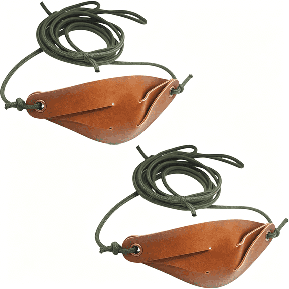 BESTSKY Handmade Leather Shepherd Sling 2-Pack,Old-Fashioned Rock Thrower&Tennis Ball Launcher for Dogs,Outdoor Hunting Sling Shot for Recreation