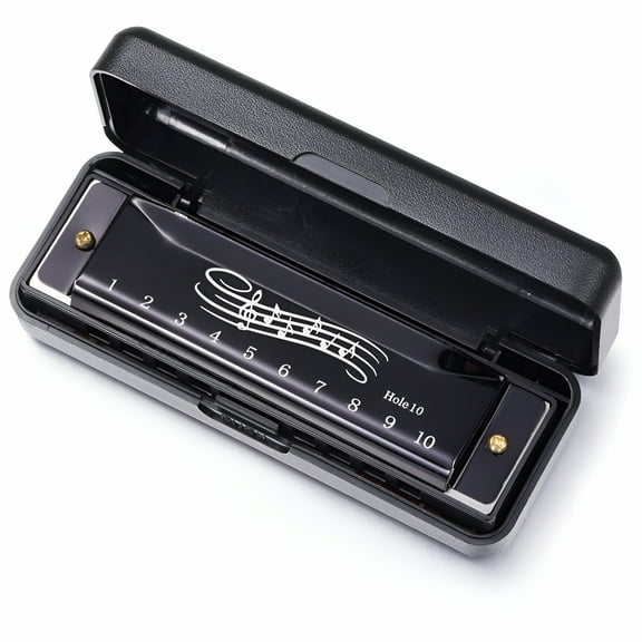 BESTSKY Harmonica 10 Holes Mouth Organ Blues Deluxe Harmonica, Key of C for Beginner, Adults, Kids