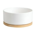 thumbnail image 1 of BESTSKY Heated Water Bowl,Fresh Water Quality Slow Feeder Dog Bowls,Ceramic Material Dog Feeding Station,White, 1 of 5