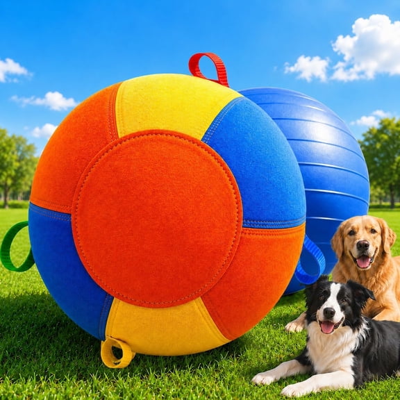 BESTSKY Herding Ball for Dogs, 18 InchDog Push & Chase Ball with Thickened Bite & Tear Resistant Cover, Burst-Resistant Inner Ball, Outdoor Exercise Toy for Active Dogs