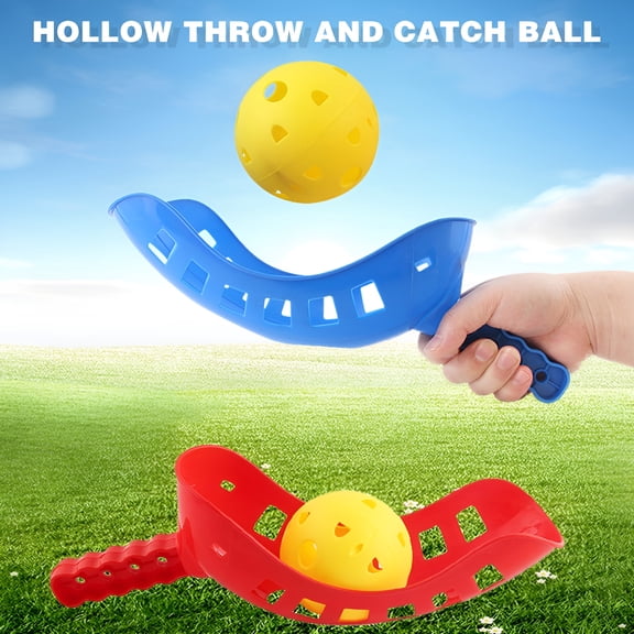 BESTSKY Hollow Catch Ball Set with Handles Outdoor Parent-Child Interactive Game Toy