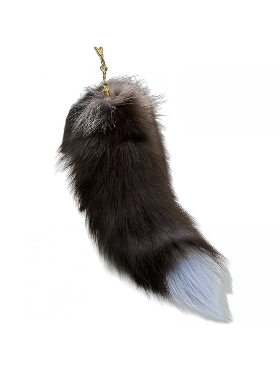 Huge Fluffy Faux Fur Fox Tail Keychain Animal Tail Keychain Fluffy Fur Key Chain Cosplay Costume Handbag Accessory Furry Tail