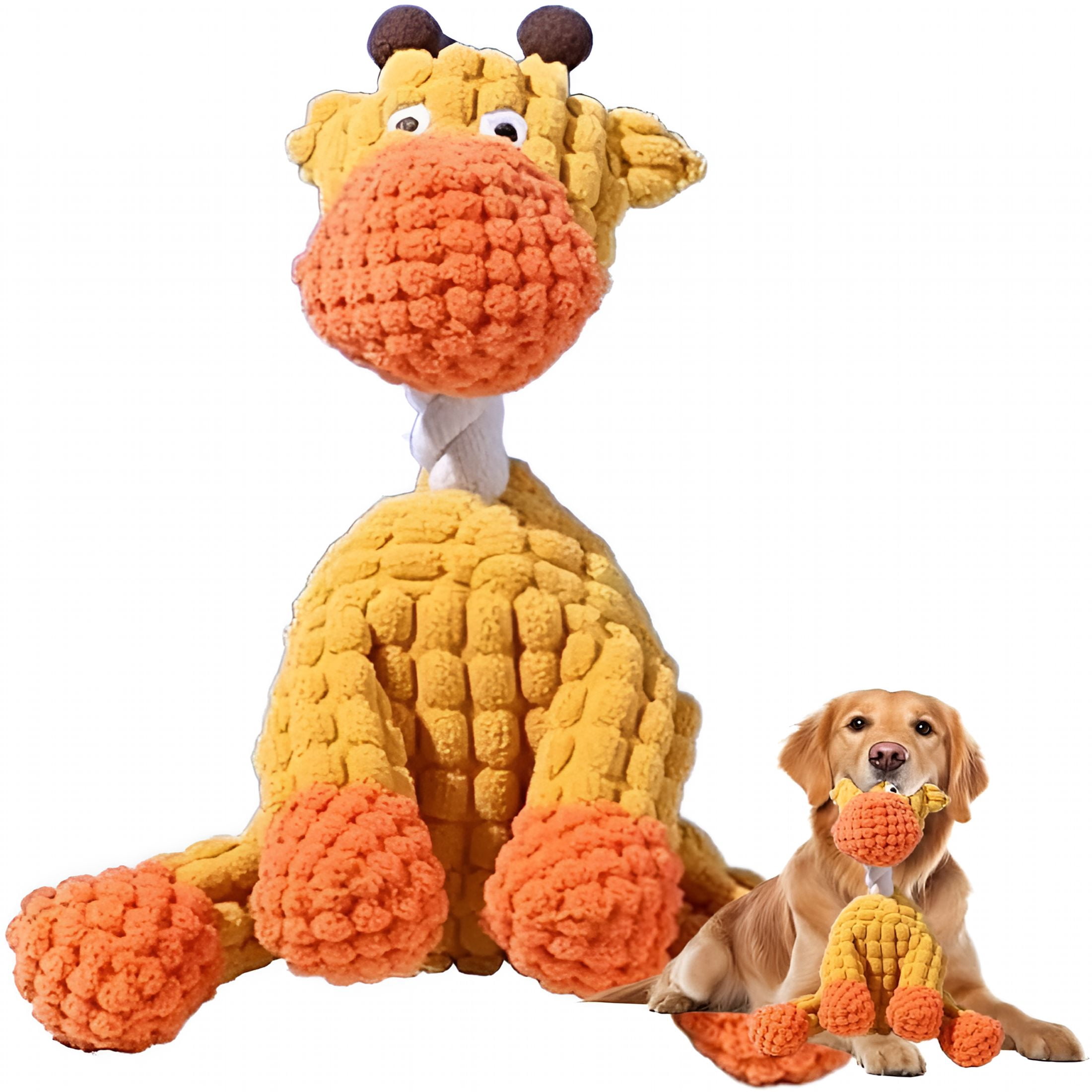 BESTSKY Dog Toys for Aggressive Chewers,Interactive Squeaky Puppy Chew Toy,Indestructible Puppy Teething Toys for Small Medium Large Dogs(Orange)