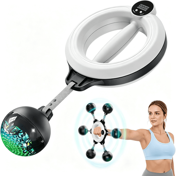 BESTSKY Infinity Hoop Arm Trainer, Rotating Wrist and Forearm Trainer | Led Display, 360 Hand-Crank Rotation, Targets Forearms & Shoulders, Upper Body Strength Builder, Home Gym Use