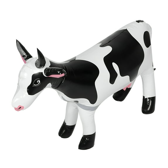 BESTSKY Inflatable Cow for Farm Animal Unique Photo Prop for All Ages Quick Inflation Fun Decoration Cow Balloon Black/White