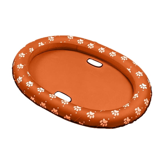 BESTSKY Inflatable Dog Swimming Float Raft, Pet Soft Dog Float for Pool with Mesh Bed & Leash Hook, Summer Water Lounger for Cats Dogs