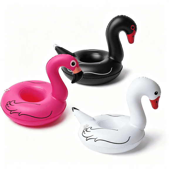 BESTSKY Inflatable Swan Drink Holder, Floating Cup Holder for Pool and Hot Tub, Novelty Beverage Float for Outdoor Water Fun, Floating Drink Holder for Pool