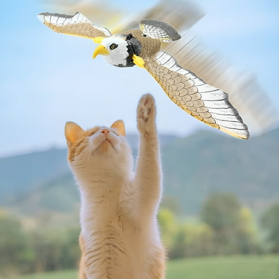 BESTSKY Interactive Cat Toy Automatic Flying Eagle Cat Toy, Auto Beating Wings Flying Bird Cat Toys for Indoor Cats to Play Alone, Never Boredom