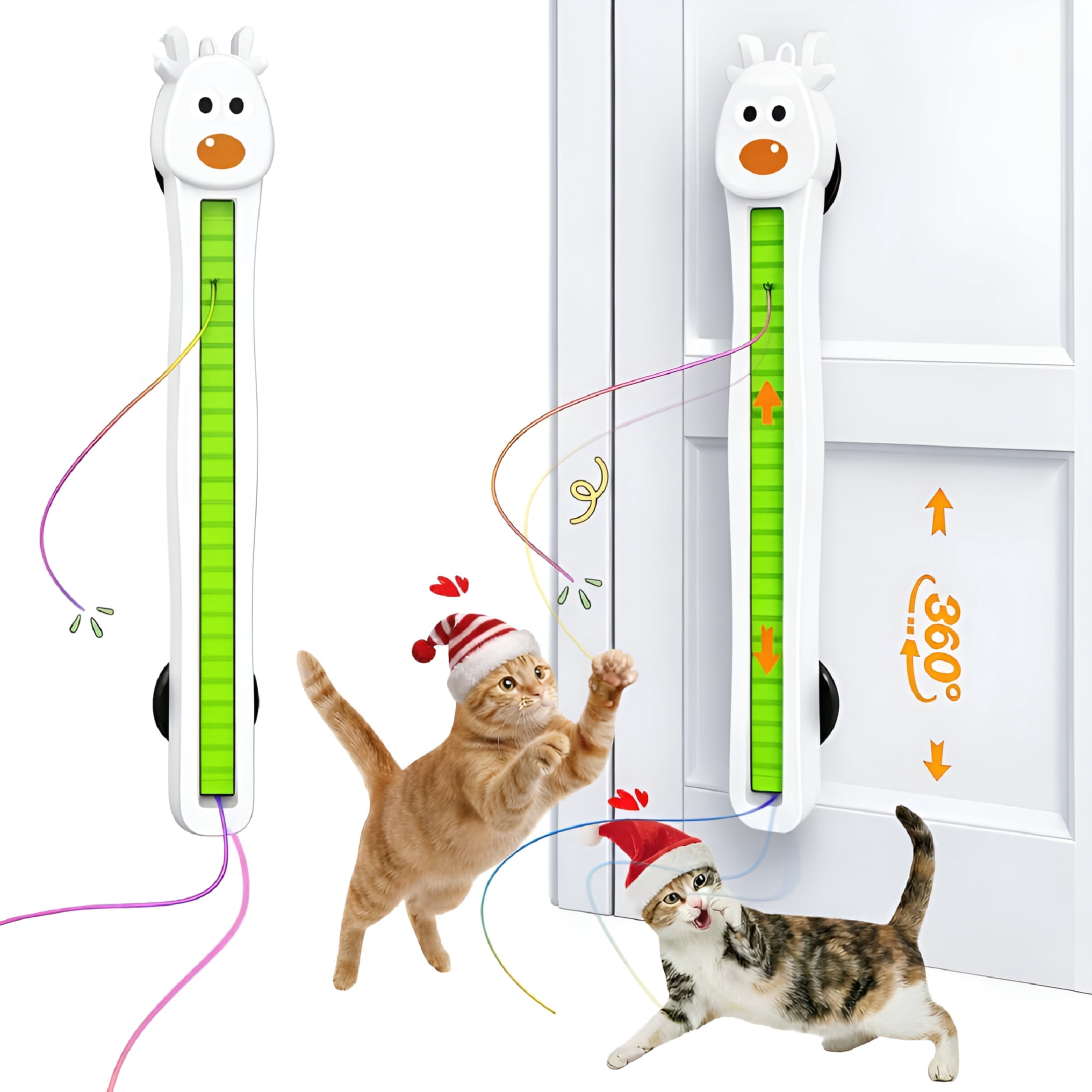 BESTSKY Interactive Cat Toy for Indoor Cats: Door Mounted Automatic Moving Enrichment Cat Toy with Adjustable Motion Modes, Rechargeable Electric for Kittens & Bored Adult Cats