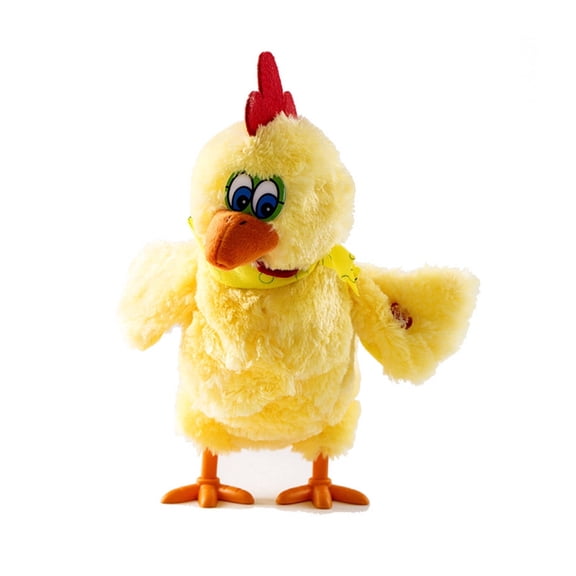 BESTSKY Interactive Chicken Toy with Singing and Egg Laying Action, Plush Stuffed Animal with Bowtie, Fun Educational Gifts for Kids