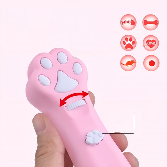 BESTSKY Interactive Laser Pointer Cat Toy, Wall Image Projector with 6 Patterns, Indoor Pet Exercise Chaser for Kittens and Adult Cats, Portable Red Dot Light