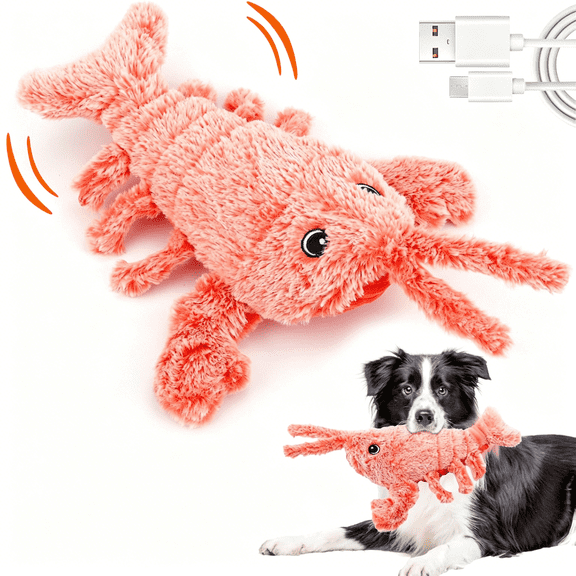 BESTSKY Interactive Lobster Dog Toy-Keeps Small,Medium&Large Dogs Busy Indoors&Outdoors-Rechargeable,Plush&Squeaky
