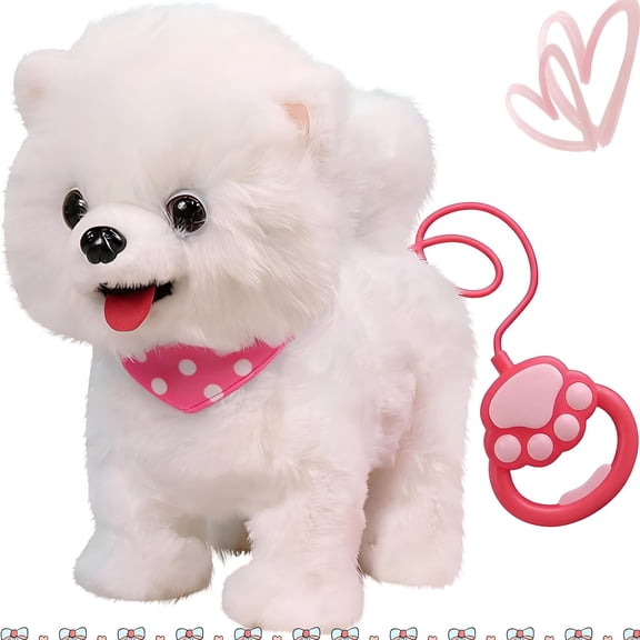 BESTSKY Interactive Robot Dog Toy, Realistic Samoyed Plush Puppy