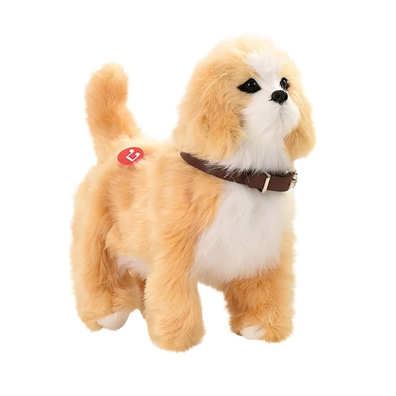 BESTSKY Interactive Robot Puppy Toy, 8.7 Inch Realistic Electronic Pet Dog That Walks and Barks, Soft Plush Robotic Puppy for Kids, Birthday Gift
