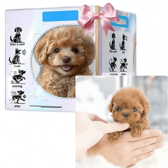 BESTSKY Interactive Robot Puppy Toy, Realistic Electronic Plush Dog That Walks, Sits, Barks, and Runs, Battery Operated Pet Companion for Kids, Birthday and Holiday Gift