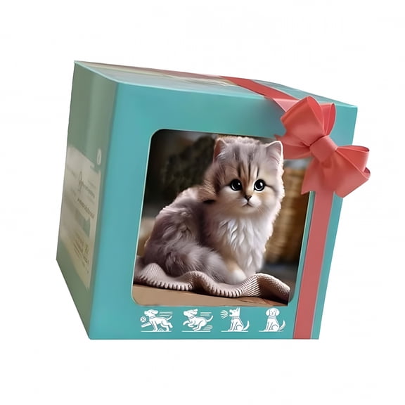 BESTSKY Interactive Robotic Cat Plush Toy, Lifelike Barking & Tail Wagging Robot Kitten, Emotional Support Stuffed Animal