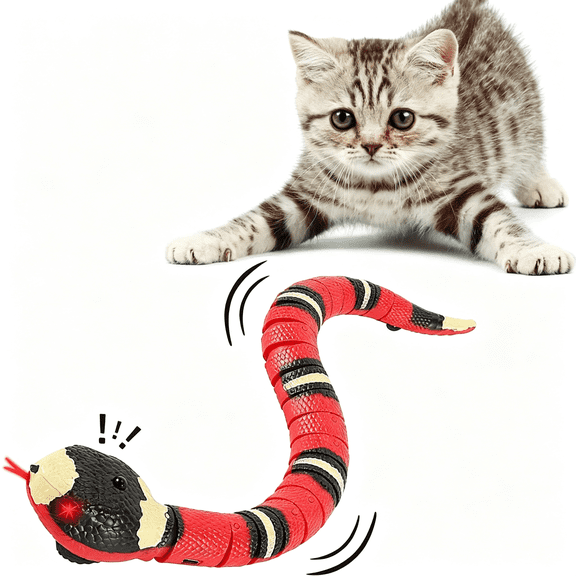 BESTSKY Interactive Smart Sensing Snake Toy for Cats,Dogs &Kids-Usb Rechargeable,Automatically Senses Obstacles-Electric Toy Gift&Prop for Halloween,Christmas&April Fools