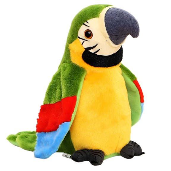 BESTSKY Interactive Talking Stuffed Parrot Toy, Electronic Repeating Bird Plush for Kids Language Learning and Birthday Gift
