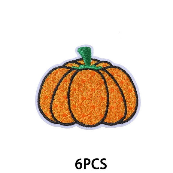 BESTSKY Iron On Patches,Fun Pumpkin Design Patches for Clothes,Vibrant Plaid Iron On Patches for Clothes,Exquisite Embroidered Patches for Jeans,Style2