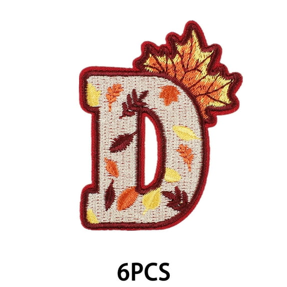 BESTSKY Iron on Patches,Creative Decoration for Diy Projects Iron on Letters,Autumn Harvest Pattern Letter Stickers,D