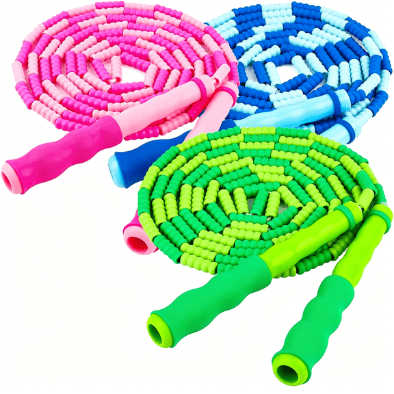BESTSKY Jump Rope for Kids,9 Ft Adjustable Jump Ropes for 4 5 6 7 8 10 12,Segmented Soft Beaded Jumping Rope Age 8-12,Tangle Free Skipping Rope for Women Man Fitness Weight Loss