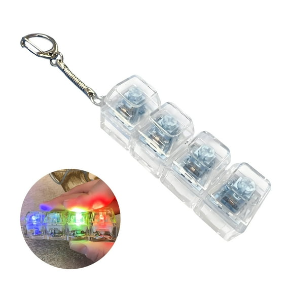 CYFW Keyboard Clicker Fidget ABS Material Clicker Fidget Toy with Keychain Design,Blue