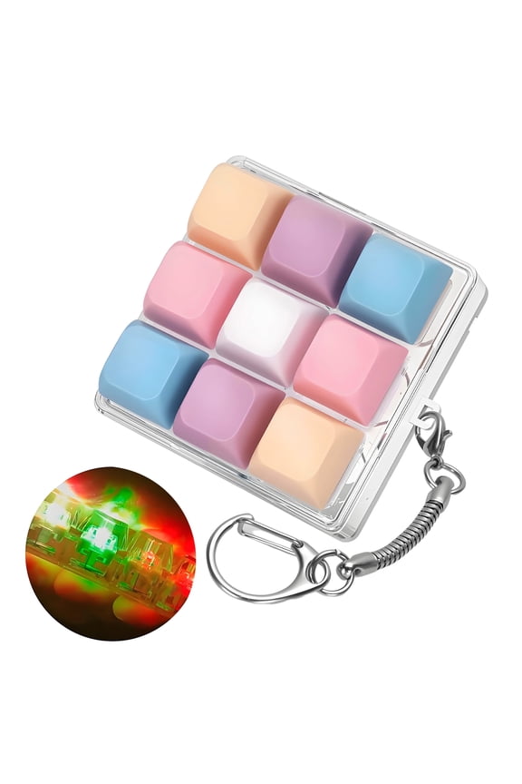 Keyboard Clicker Fidget Keyboard Fidget Crispy RGB Lights,Fidget Keychain for Stress Relief