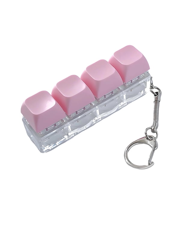 Keyboard Clicker Fidget Tactile Feedback Clicker Fidget Keyboard Keychain Keychain Fidget Pink