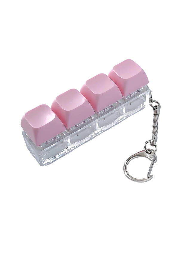 Keyboard Clicker Fidget Tactile Feedback Clicker Fidget Keyboard Keychain Keychain Fidget Pink