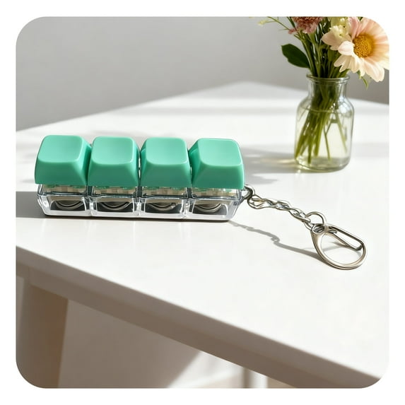 CYFW Keyboard Clicker Fidget Toy,Fidget Keychain LED Lights,Stress Relief,Keyboard Fidget,Lakeblue