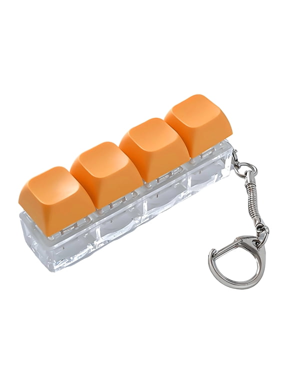 CYFW Keyboard Clicker Fidget Toy,Fidget Keychain LED Lights,Stress Relief,Keyboard Fidget,Orange
