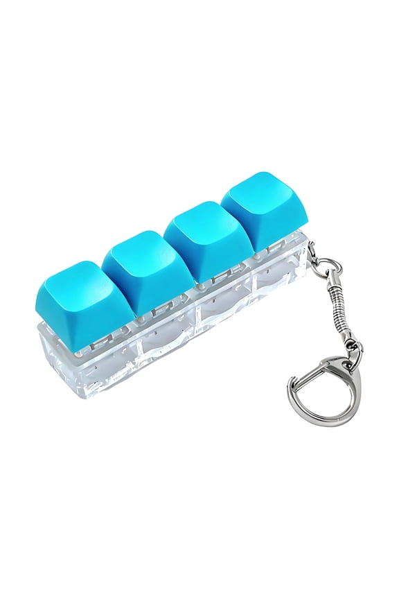 Keyboard Clicker Fidget Toy,Fidget Keychain LED Lights,Stress Relief,Keyboard Fidget,Skyblue