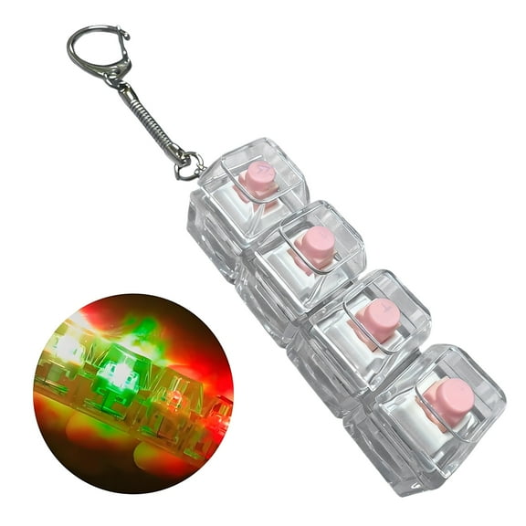 CYFW Keyboard Clicker Fidget LED Lights Fidget Keychain,Keyboard Fidget Toy for Adults,Cream