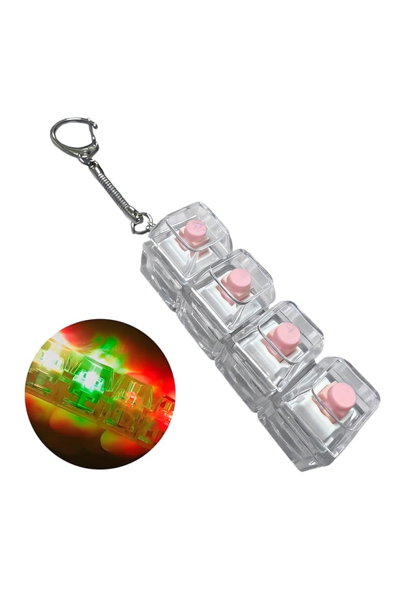 CYFW Keyboard Clicker Fidget LED Lights Fidget Keychain,Keyboard Fidget Toy for Adults,Cream