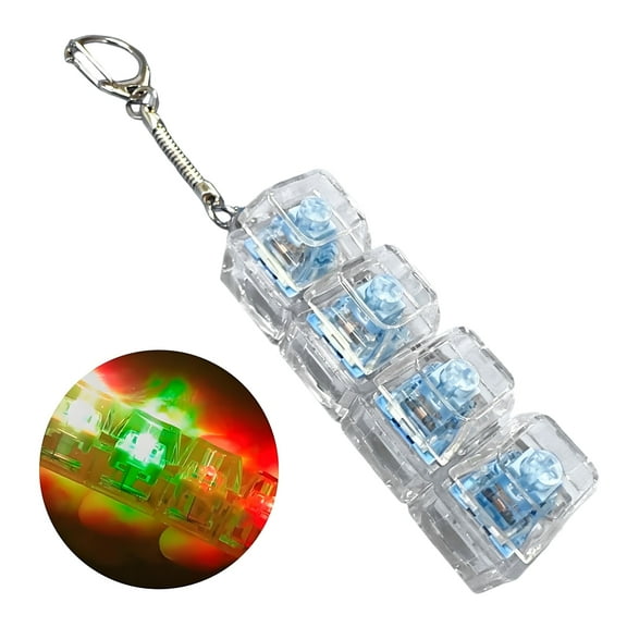CYFW Keyboard Clicker Fidget with LED Light,Stress Relief Clicker Fidget Toy,Keychain Fidget,Blue