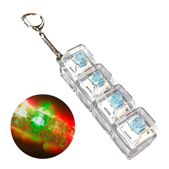 CYFW Keyboard Clicker Fidget LED Light,Stress Relief Clicker Fidget Toy,Keychain Fidget,Whiteblue