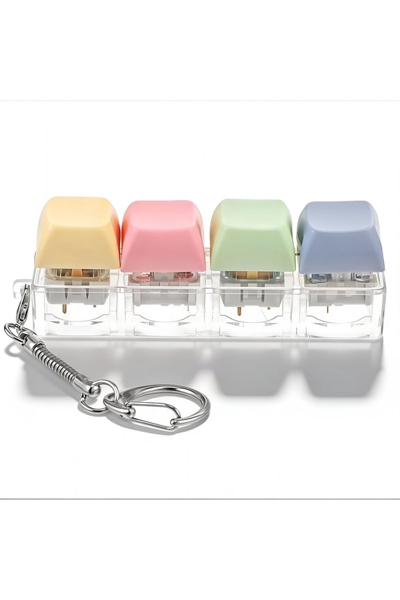 Keyboard Fidget Keychain,Mini Fidget Keyboard Clicker Keycap Stress Relief Toy for Adults to Relieve Anxiety&Pass Time