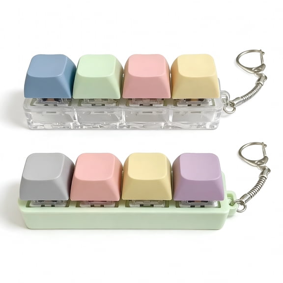 BESTSKY Keyboard Fidget Toy 2 Pcs Fidget Keyboard Clicker Fidget Keychain for Adults Stress Relief Anxiety Sensory